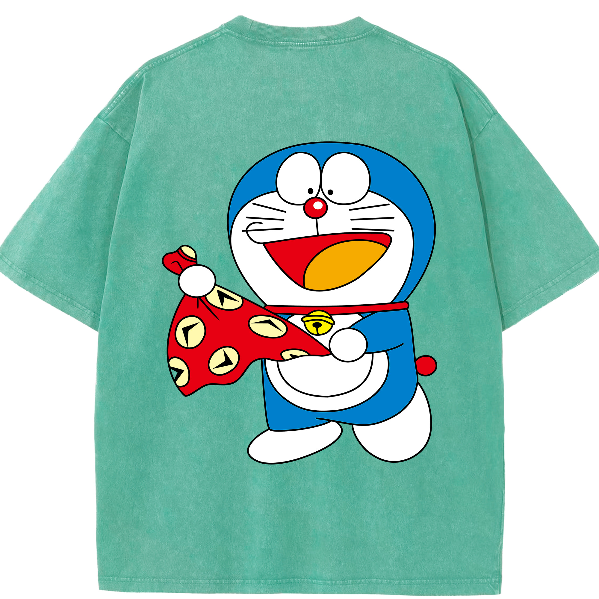 （画像用） ドラえもん Doraemon 綿100% ヴィンテージ風 半袖Tシャツ（背面プリント）